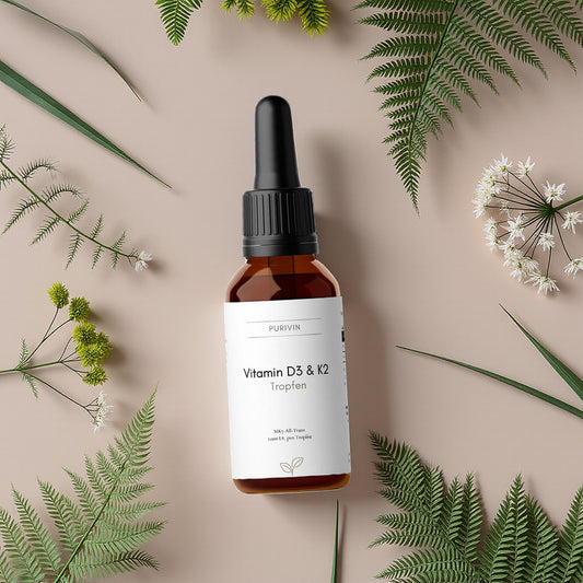 Purivin Vitamin D3 + K2 - 1.700 Tropfen (1.000 I.E.) - 50ml